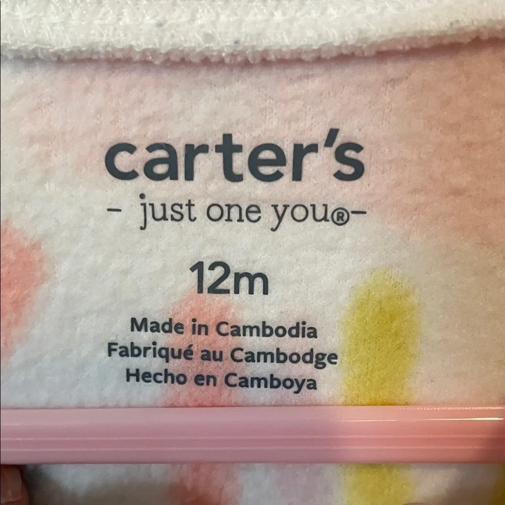 Bundle of 3 Carter's 12m Fleece Footie Pajamas